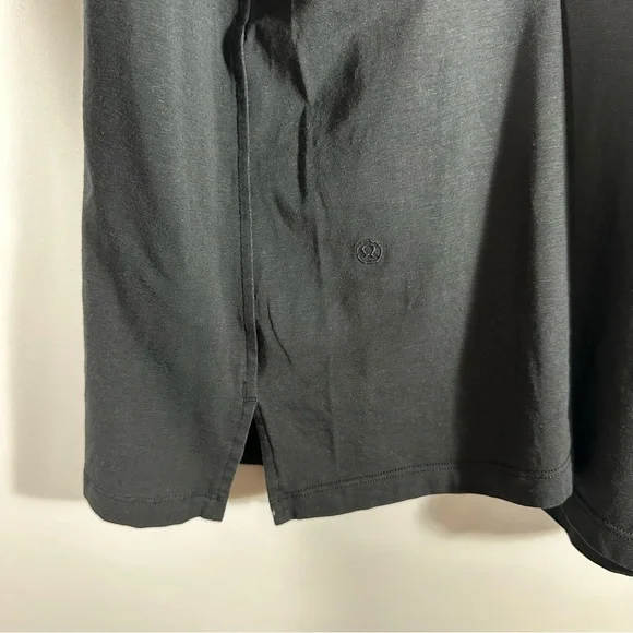 LULULEMON Classic-Fit Cotton-Blend Black Dress With Side Slits Size 6 EUC - Picture 8 of 8